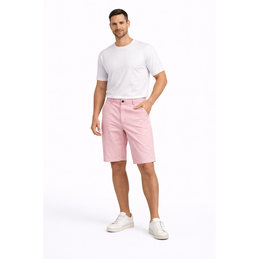 Lands End Shorts Mens 40 Traditional Fit Pink Stretch Flat Front Casual